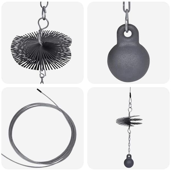 Perie Rotundă pentru Curățat Coșul de Fum Diametru 15 cm