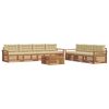 vidaXL Set de canapele de exterior cu pernă 8 pcs Natural și Bej
