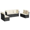 vidaXL Set canapele de grădină cu perne, 7 piese, negru, poliratan