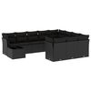 vidaXL Set canapele de grădină cu perne, 11 piese, negru, poliratan