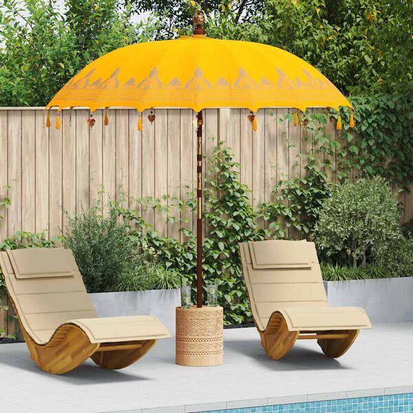 vidaXL Parasol Balinez Galben 215 x 215 x 260 cm