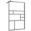 vidaXL Paravan duș walk-in, negru, 100x195 cm, sticlă ESG transparentă