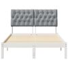 vidaXL Cadru de pat cu tăblie tapițată cu headboard Alb 120 x 190 cm