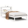 vidaXL Cadru pat fără saltea, alb, 90x190 cm, lemn masiv de pin