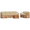 vidaXL Set de canapele de exterior cu pernă 7 pcs Natural și Bej