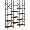 vidaXL Bibliotecă, stejar fumuriu, 127,5x28,5x172,5 cm, lemn prelucrat