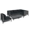 vidaXL Set de mobilier de grădină & perne 6 piese gri &icirc;nchis poliratan