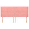 vidaXL Tăblie de pat cu aripioare, roz, 203x16x118/128 cm, catifea