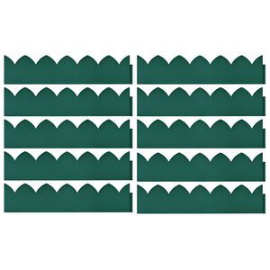 vidaXL Borduri de gazon, 10 buc., verde, 65x15 cm, PP