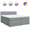 vidaXL Pat box spring cu saltea, gri deschis, 200x200 cm, textil