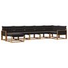 vidaXL Set de canapele de exterior 7 buc. Natural și Negru