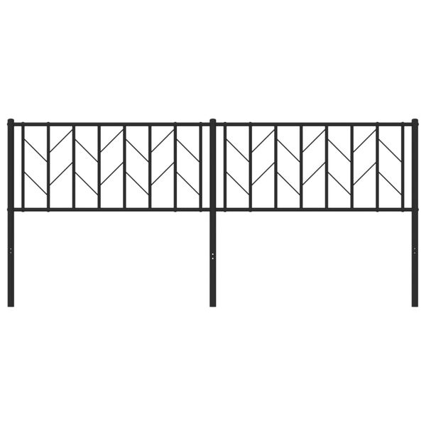 vidaXL Tăblie de pat metalică, negru, 193 cm