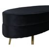 Venture Home Taburet Otto, negru și alamă, 100x40x41 cm, catifea