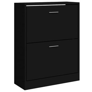 vidaXL Pantofar, negru, 63x24x81 cm, lemn compozit