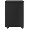 vidaXL Cabinet mobil cu roata Negru 34 x 39 x 56 cm Lemn de pin masiv