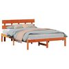 vidaXL Cadru de pat cu headboard Maro 140 x 200 cm Lemn masiv de pin