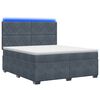 vidaXL Pat boxspring cu saltea Gri &icirc;nchis 140 x 200 cm Catifea