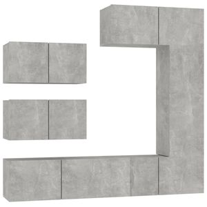 vidaXL Set dulap TV, 6 piese, gri beton, lemn prelucrat