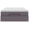 vidaXL Cadru de pat otoman cu saltea gri 120x200cm piele artificială