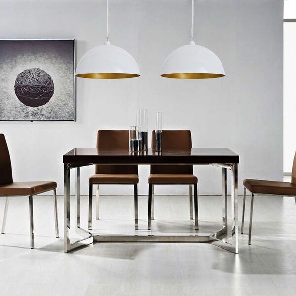 vidaXL Lustră 2 buc, înălțime reglabilă, semisferică, alb