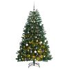 vidaXL Brad Crăciun artificial articulat cu 300 LED-uri/globuri 210 cm