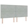 vidaXL Pat cu arcuri cu headboard Gri deschis 200 x 200 cm Catifea