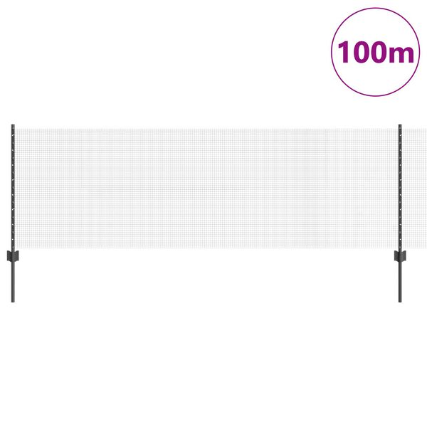 vidaXL Gard cu St&acirc;lp Gri 0,8 x 100 m Oțel și PVC