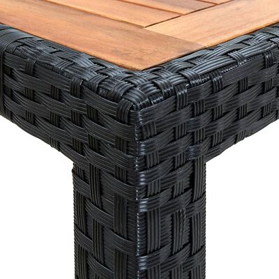 vidaXL Set mobilier de exterior 7 piese negru poliratan lemn acacia
