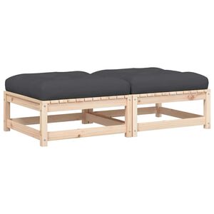 vidaXL Taburete de grădină cu perne, 2 buc., lemn masiv de pin