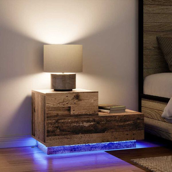 vidaXL Dulap de noapte Lemn vechi 70 x 36 x 40,5 cm Lemn compozit