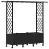 vidaXL Pat Ridicat cu Trellis și Acoperiș Negru 162,5 x 40 x 142 cm PP