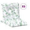 vidaXL Pernă pentru scaun Lowback 6 pcs Alb 100 x 50 x 7 cm oxford