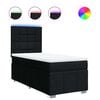 vidaXL Pat box spring cu saltea, negru, 90x190 cm, textil