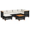 vidaXL Set canapele de grădină cu perne, 7 piese, negru, poliratan
