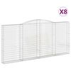 vidaXL Coșuri gabion arcuite 8 buc, 400x30x180/200 cm, fier galvanizat