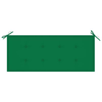 vidaXL Bancă de grădină, cu pernă verde, 120 cm, lemn masiv de tec