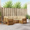 vidaXL Seturi de canapele 6 pcs Natural și Bej Lemn Solid de Acacia