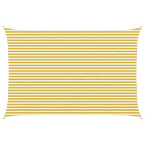 vidaXL P&acirc;nză de umbră Galben și alb 4 x 6 m HDPE