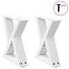 vidaXL Picioare pentru măsuță de cafea, 2 buc., alb, 30x(30-31,3) cm, oțel