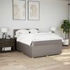 vidaXL Pat box spring cu saltea, gri taupe, 160x200 cm material textil