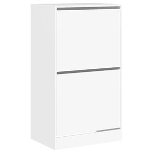 vidaXL Dulap de pantofi cu 2 sertare rabatabile, alb, 60x42x108 cm