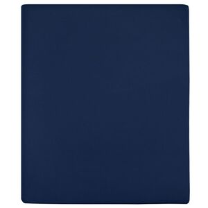 vidaXL Cearșaf de pat cu elastic, bleumarin, 90x200 cm, bumbac
