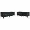 vidaXL Canapea pentru living 2 buc. Negru Catifea