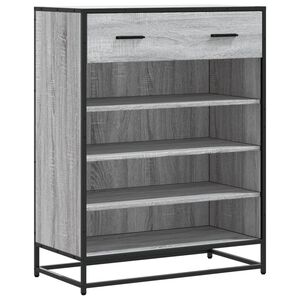 vidaXL Pantofar, sonoma gri, 75x38x97,5 cm, lemn prelucrat/metal