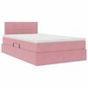 vidaXL Pat cu storage cu saltea cu headboard Roz 120 x 190 cm Catifea