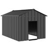 vidaXL Casă pentru c&acirc;ini cu acoperiș 113x153x101 cm oțel galvanizat