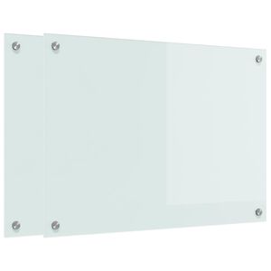 vidaXL Panou de bucătărie 2 buc. Alb 70 x 50 cm sticlă securizată