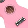 vidaXL Set ukulele Soprano pentru copii, cu husă, roz, 23"