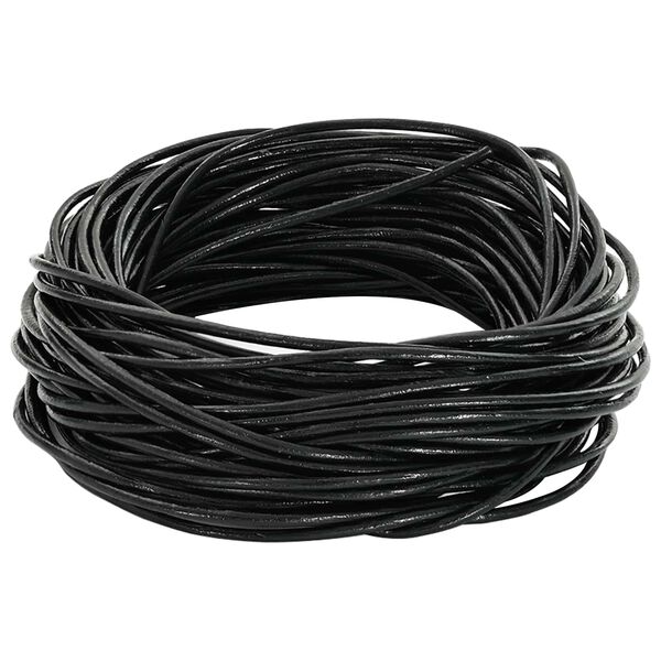 vidaXL Cord din Piele Negru &Oslash;1 mm x 10 m Piele