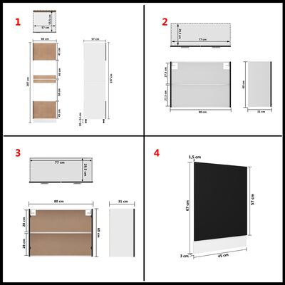 vidaXL Set dulapuri bucătărie, 7 piese, negru, lemn prelucrat